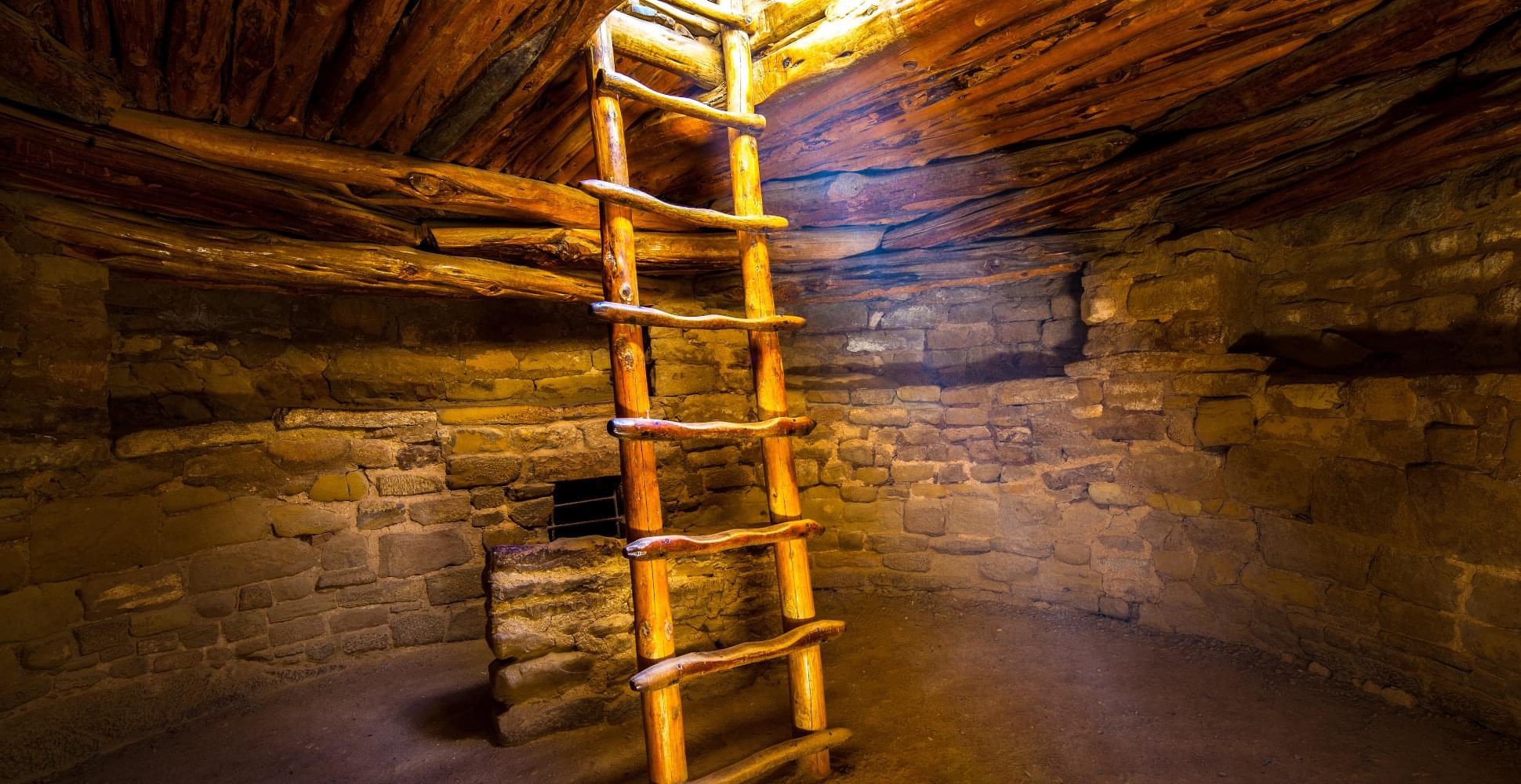 Inside a kiva in Mesa Verde National Park