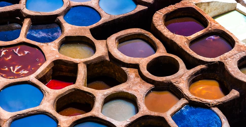 Leather Dye Pots in Fes