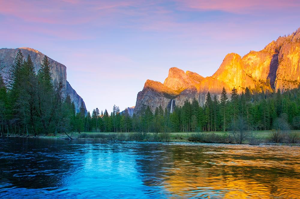 sunset in yosemite