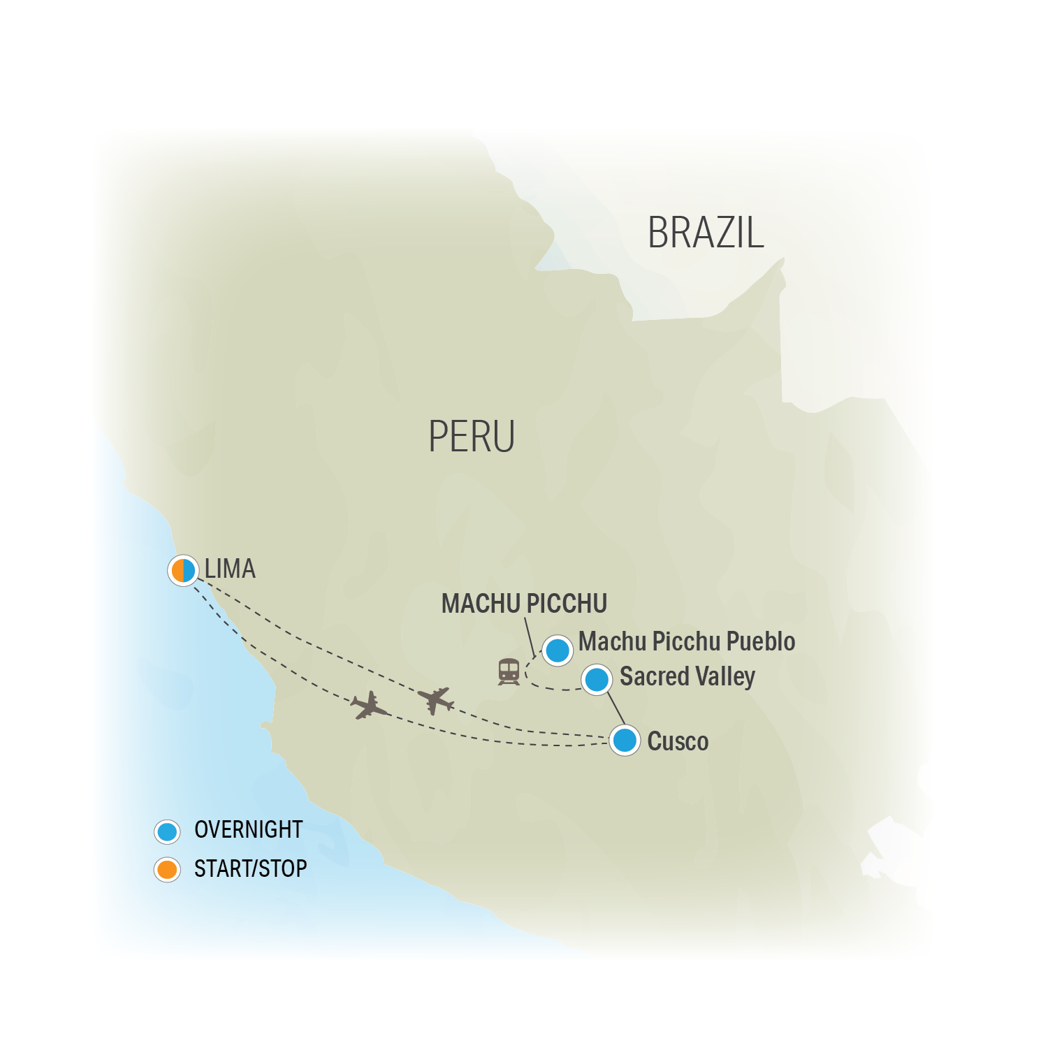 Treasures of Peru - Trip Map