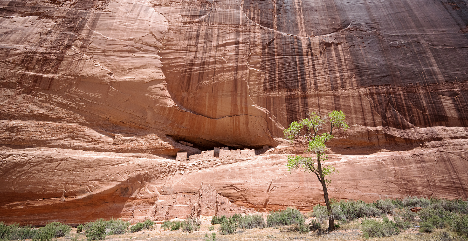 Cliffside ruins in Canyon de Chelly National Monument